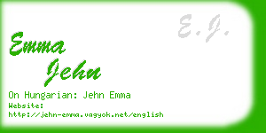 emma jehn business card